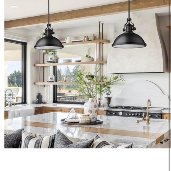 One Light Large Modern Industrial Metal Shade Pendant Light - Picture 2 of 2